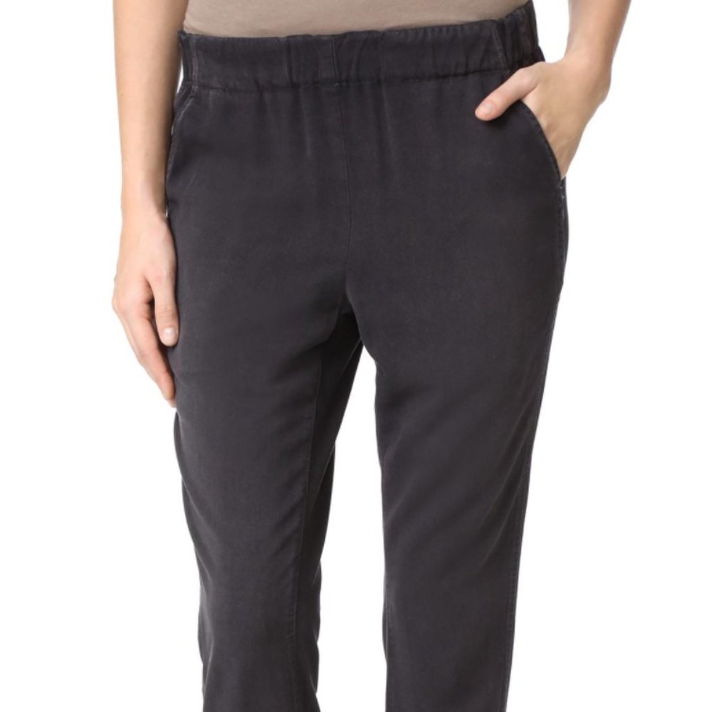 AMO Denim "TWIST" Pull-On Pants Washed Black Size Large
